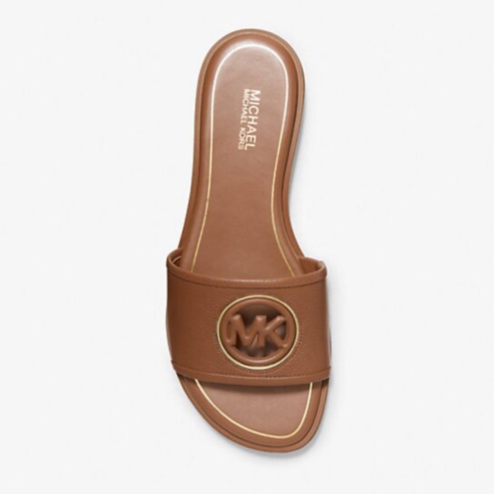 NWOT Michael Kors Deanna Cutout Leather Slide Sandal
